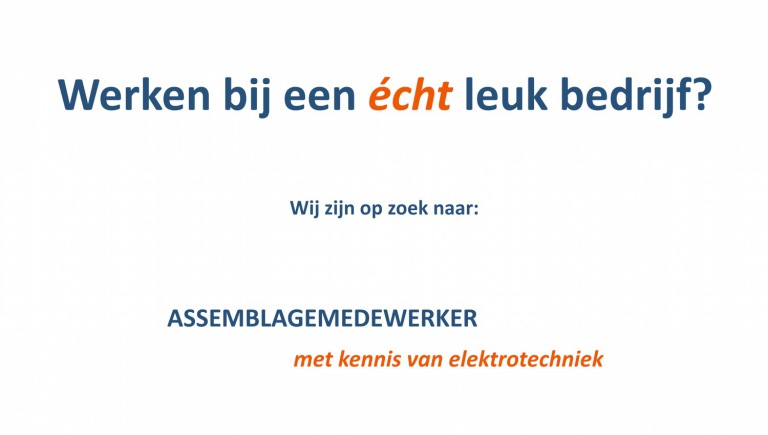 Vacature Assemblagemedewerker